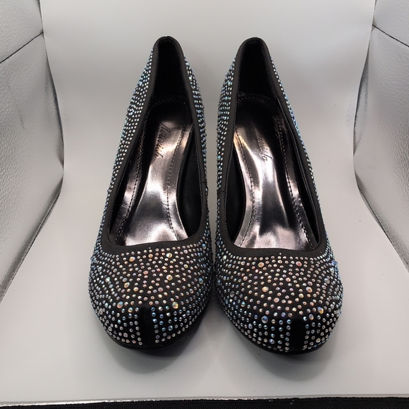 NWOT Flourish Cinderella AB Crystal Gems Rhinestone Heels Party Wedding US 10 - Picture 2 of 5